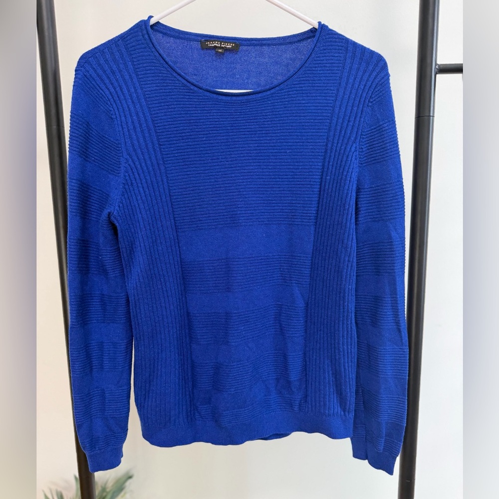 JEANNE PIERRE Cashmere Infused Sweater | Royal Blue Luxe Knit | Size M